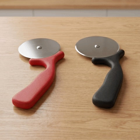 couteau à pizza noir et rouge