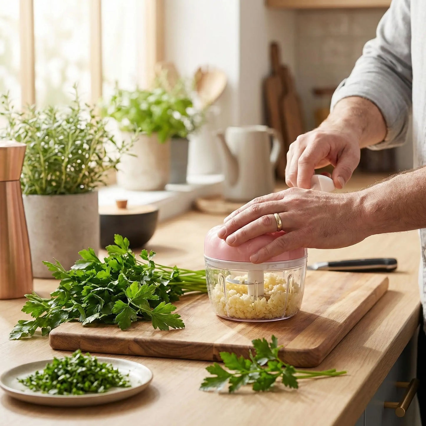 hachoir à persil rose