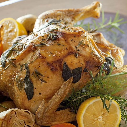 Poulet au citron et à l'ail rôti