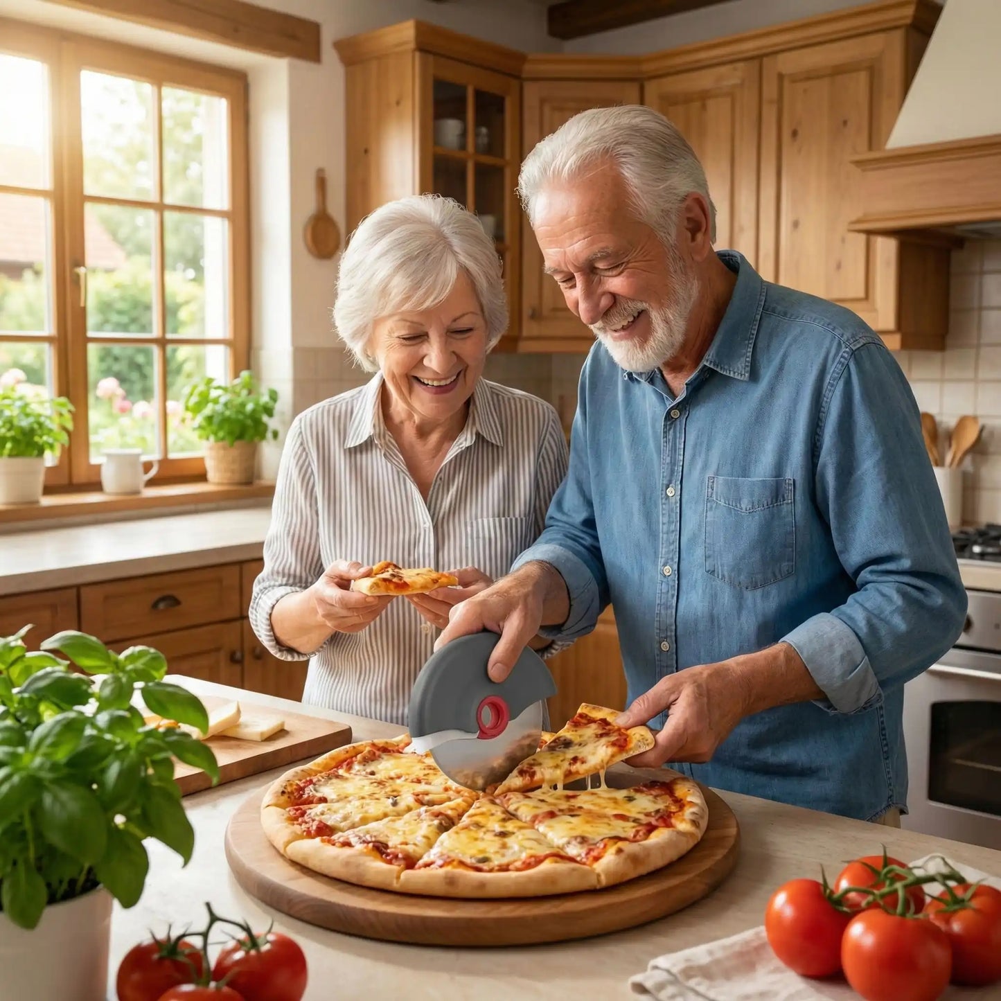 couteau à pizza anti douleurs aux mains