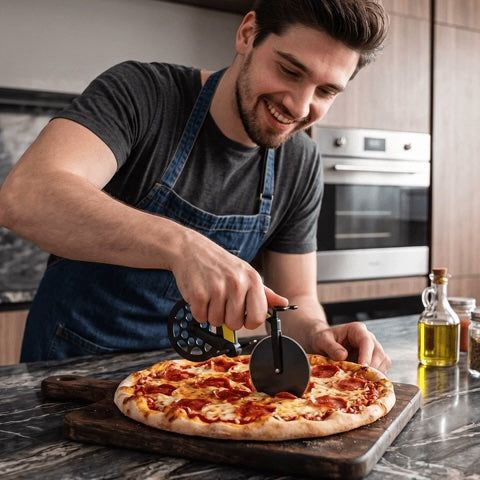 couteau  à pizza jaune clair