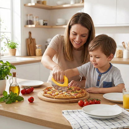 couteau à pizza jaune vif