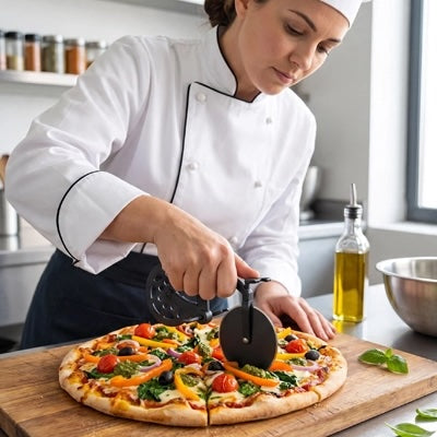 couteau à pizza noir black