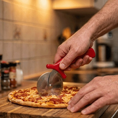 couteau à pizza rouge clair