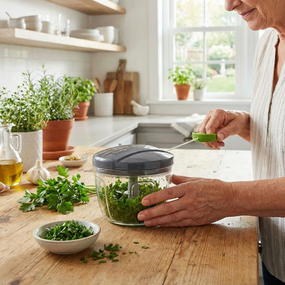 hachoir persil manuel bol transparent