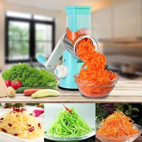 Mandoline cuisine rotative 3 en 1 | MasterSlicer™ bleue - Mykitchenslife