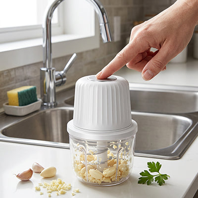mini hachoir électrique bouton poussoir