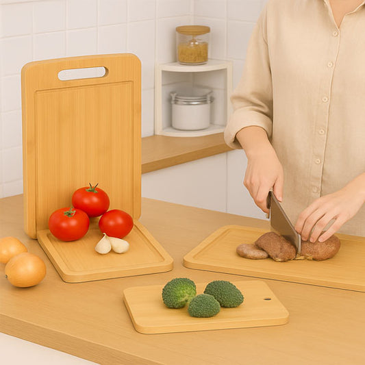 planche a decouper en bois set de trois