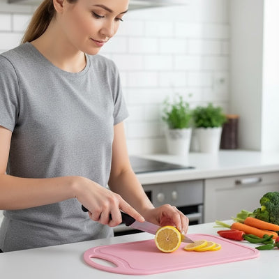 planche a decouper rose bonbon