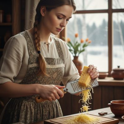 râpe à fromage en bois naturel