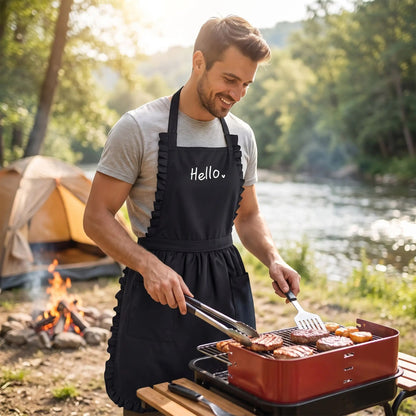 tablier de cuisine hello noir